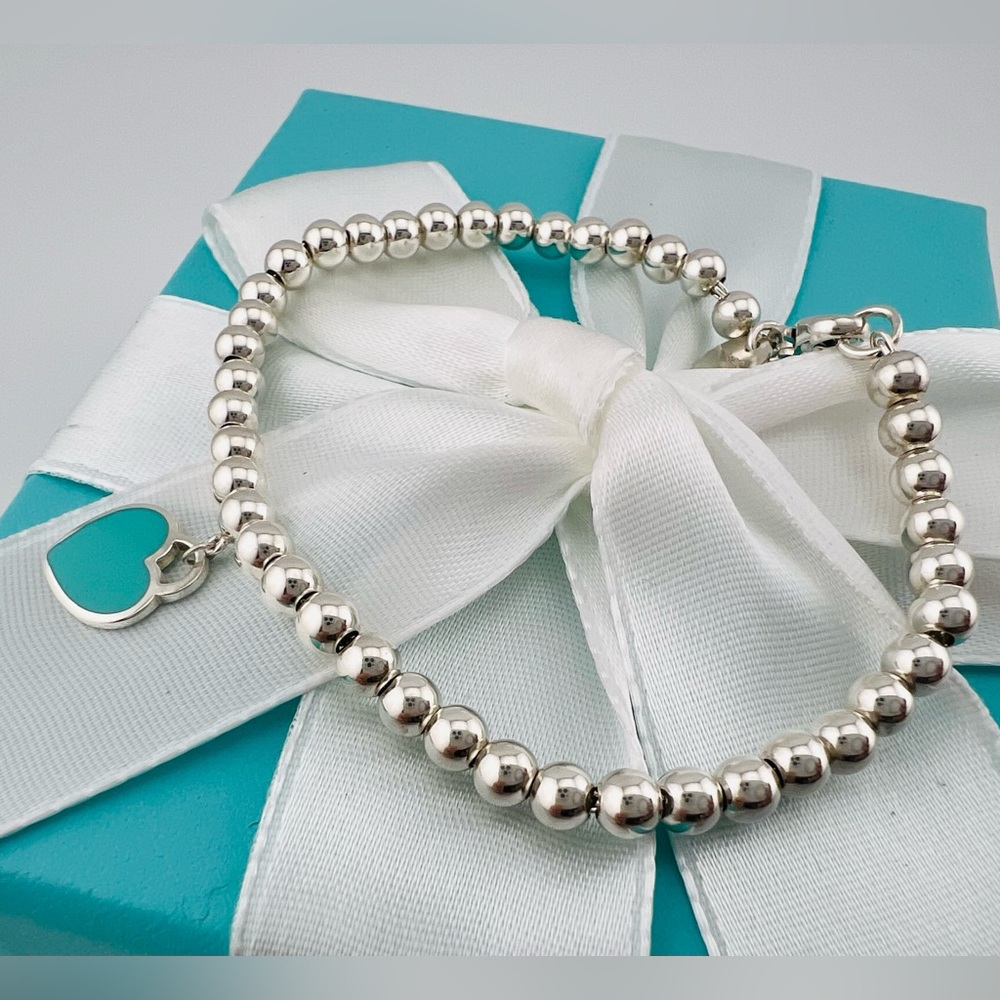 Return To Tiffany Blue Enamel Heart Tag Bracelet